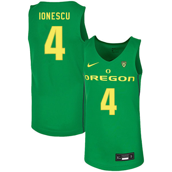 Men #4 Eddy Ionescu Oregon Ducks College Basketball Jerseys Sale-Green